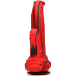 MONSTERED Double Gode Dobhorse 18 x 7cm Rouge et Noir